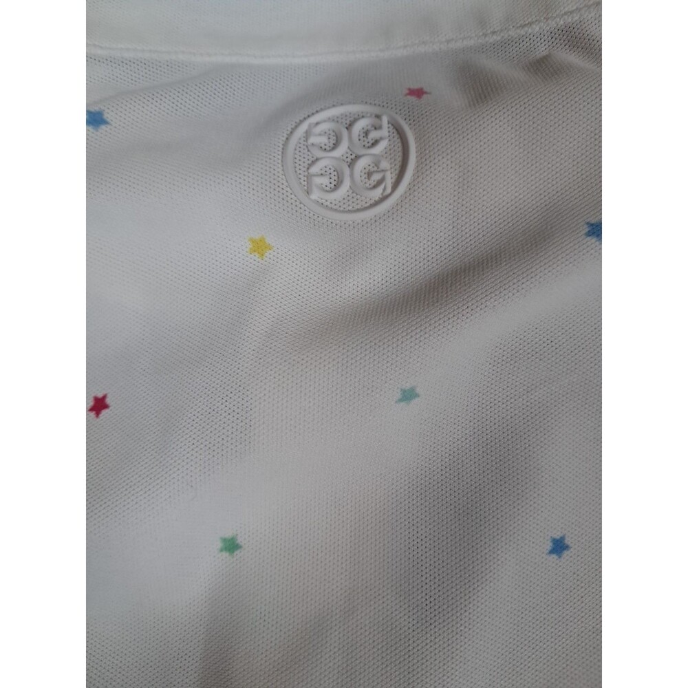 G/Fore Mens Multicolor Mini Stars Slim Fit Polo, White Size XL - Picture 5 of 6